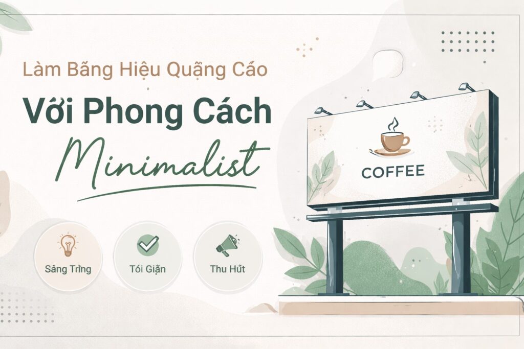 Làm Bảng Hiệu Quảng Cáo Với Phong Cách Minimalist
