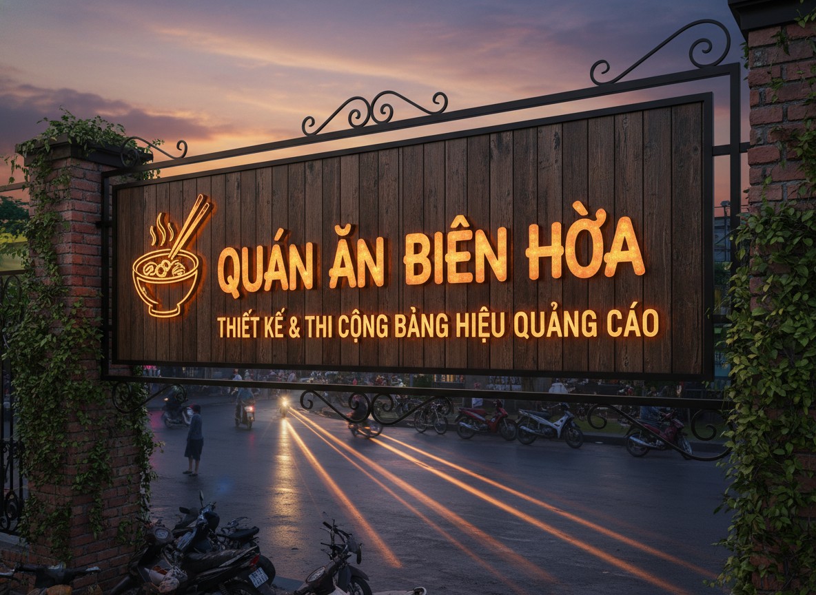 Thiết Kế Thi Công Bảng Hiệu Quảng Cáo Cho Quán Ăn Tại Biên Hòa
