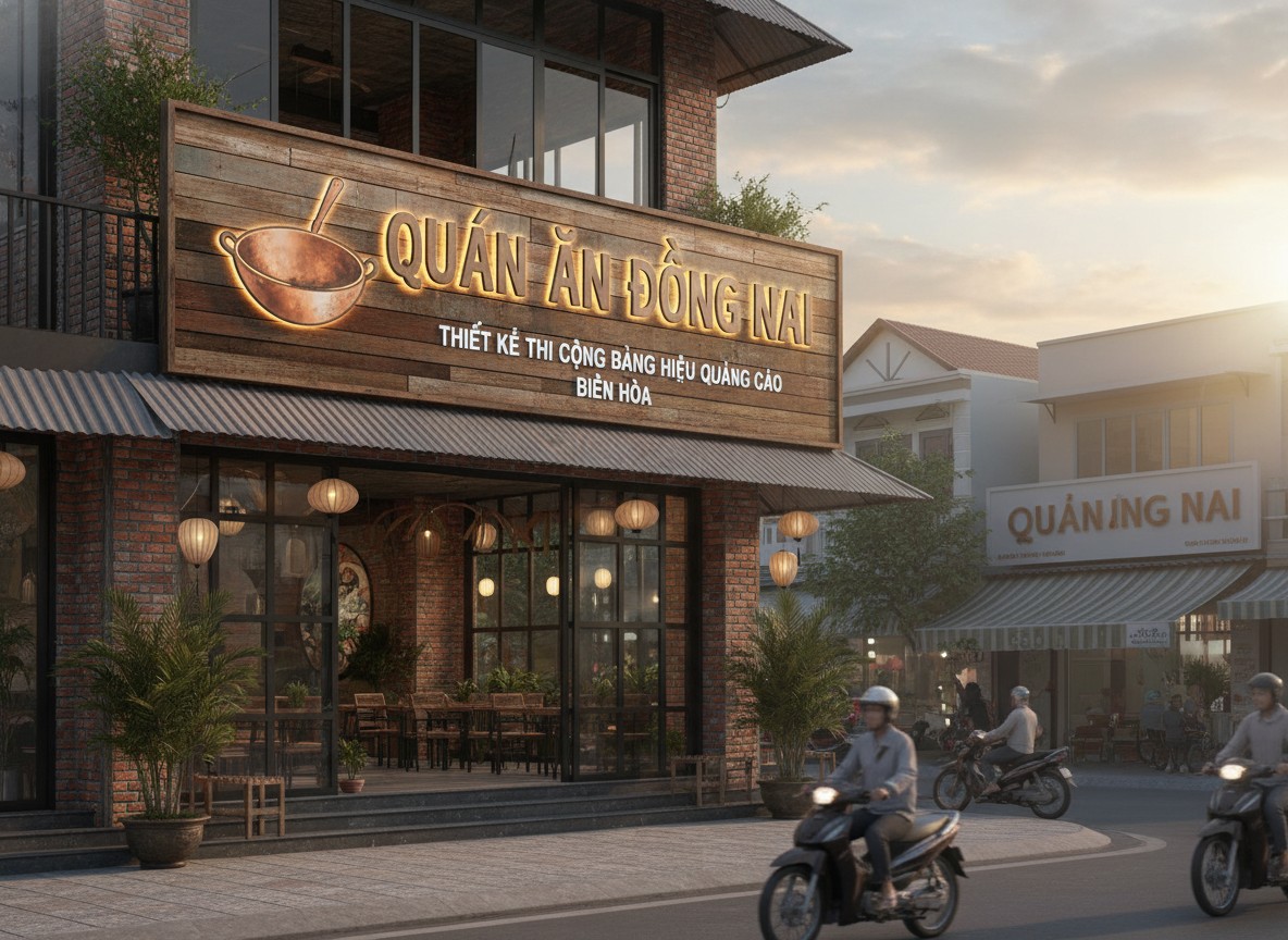 Thiết Kế Thi Công Bảng Hiệu Quảng Cáo Cho Quán Ăn Tại Biên Hòa
