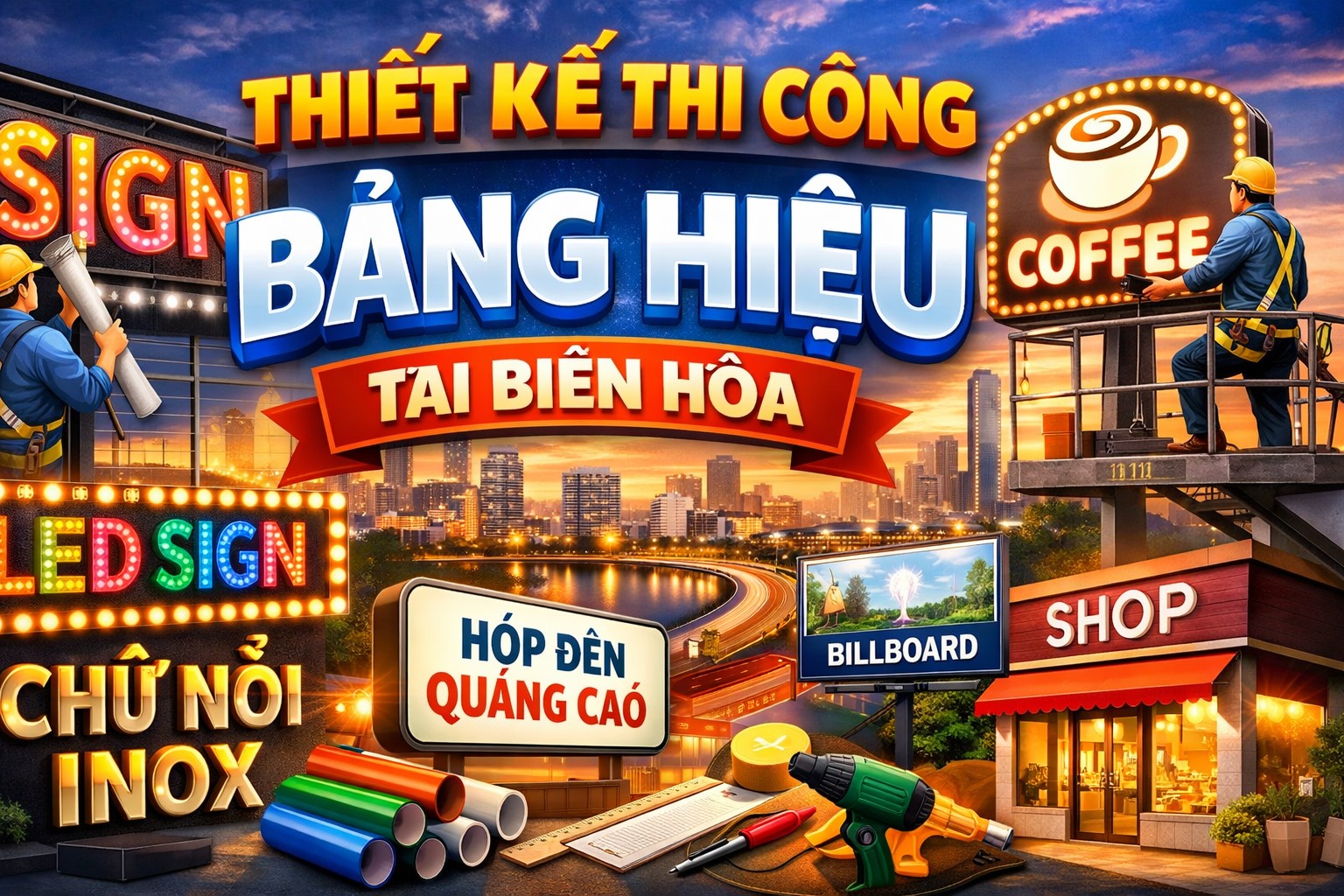 Thiết Kế Thi Công Bảng Hiệu Tại Biên Hòa