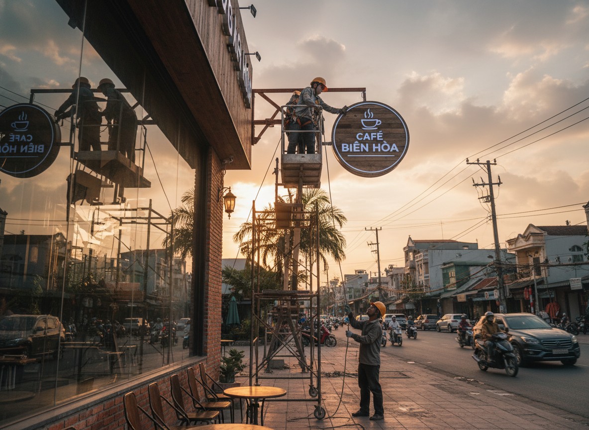 Dịch Vụ Lắp Đặt Bảng Hiệu Quán Cafe Tại Biên Hòa – Đồng Nai