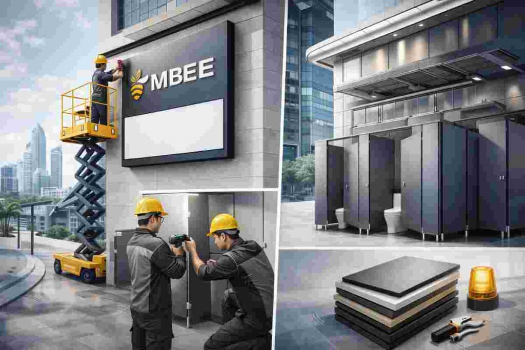 Thi Công Bảng Hiệu Vách Ngăn Tấm Compact Tại Biên Hòa