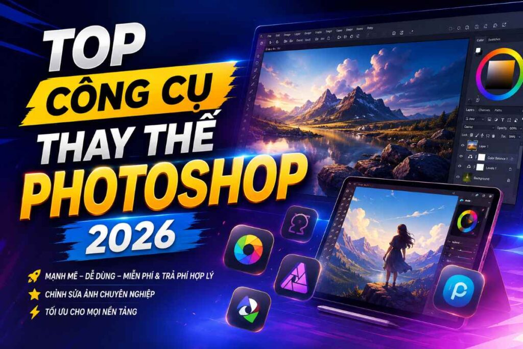 Top công cụ thay thế Photoshop 2026: Miễn phí & mạnh mẽ