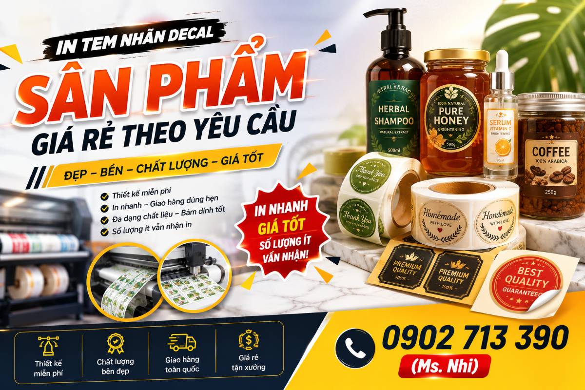 In Tem Nhãn Decal Sản Phẩm Giá Rẻ Theo Yêu Cầu | TP. Đồng Nai