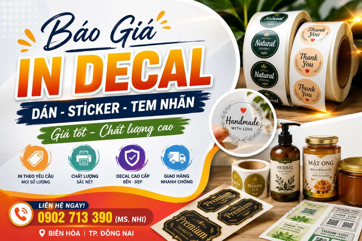 Báo Giá In Decal Dán, Sticker, Tem Nhãn Giá Tốt Biên Hòa | TP. Đồng Nai