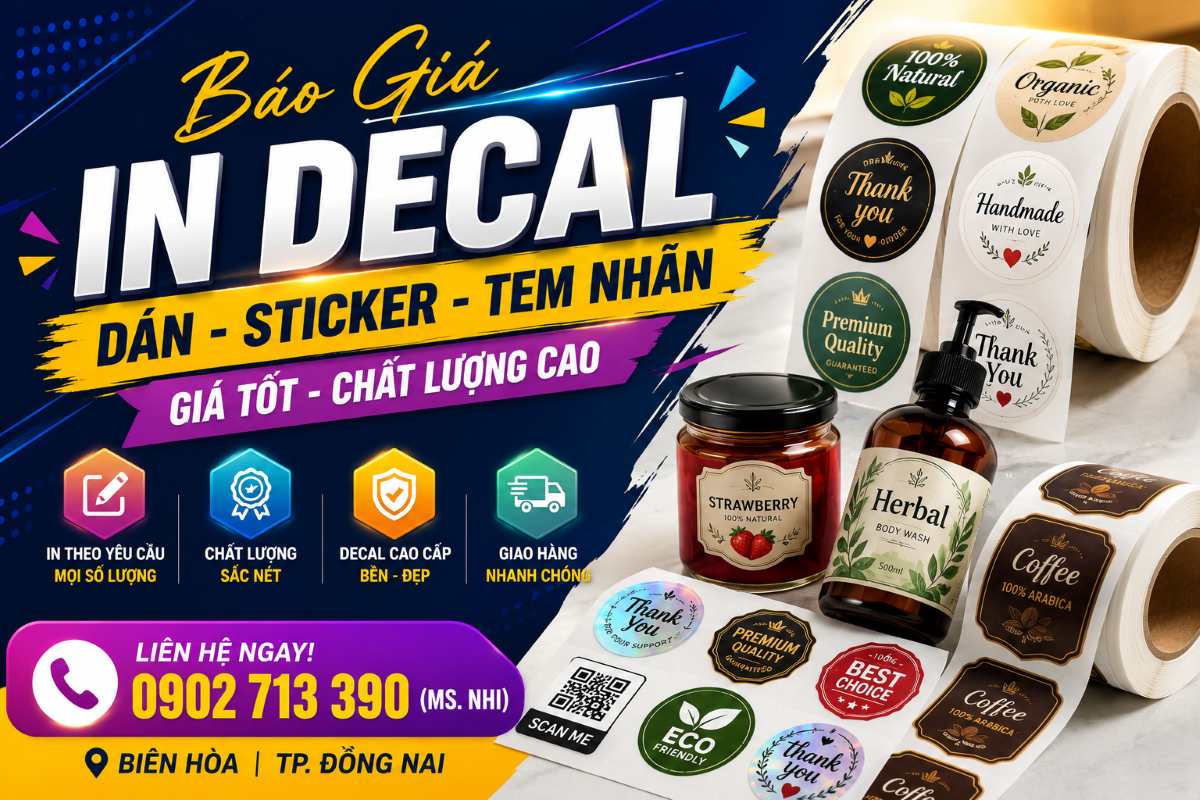Báo Giá In Decal Dán, Sticker, Tem Nhãn Giá Tốt Biên Hòa | TP. Đồng Nai