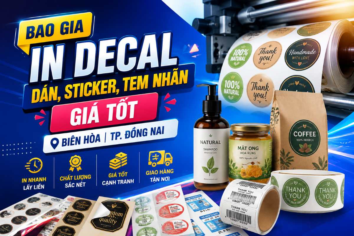 Báo Giá In Decal Dán, Sticker, Tem Nhãn Giá Tốt Biên Hòa | TP. Đồng Nai
