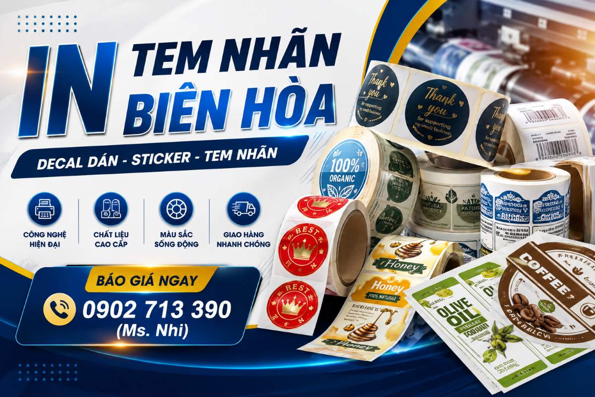 In Tem Nhãn Biên Hòa | Báo Giá In Decal Dán, Sticker, Tem Nhãn