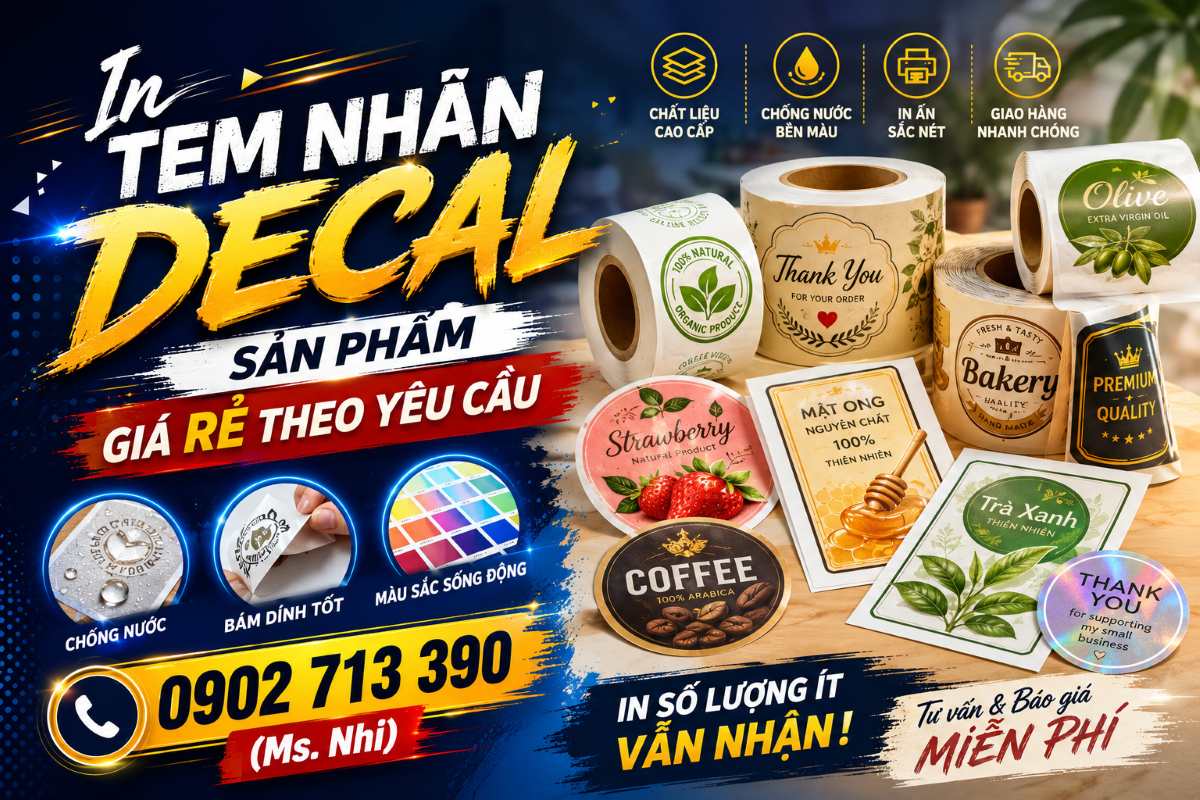 In Tem Nhãn Decal Sản Phẩm Giá Rẻ Theo Yêu Cầu | TP. Đồng Nai