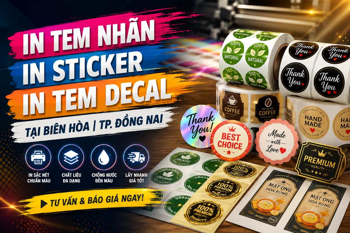 In Tem Nhãn – In Sticker – In Tem Decal Tại Biên Hòa | TP. Đồng Nai