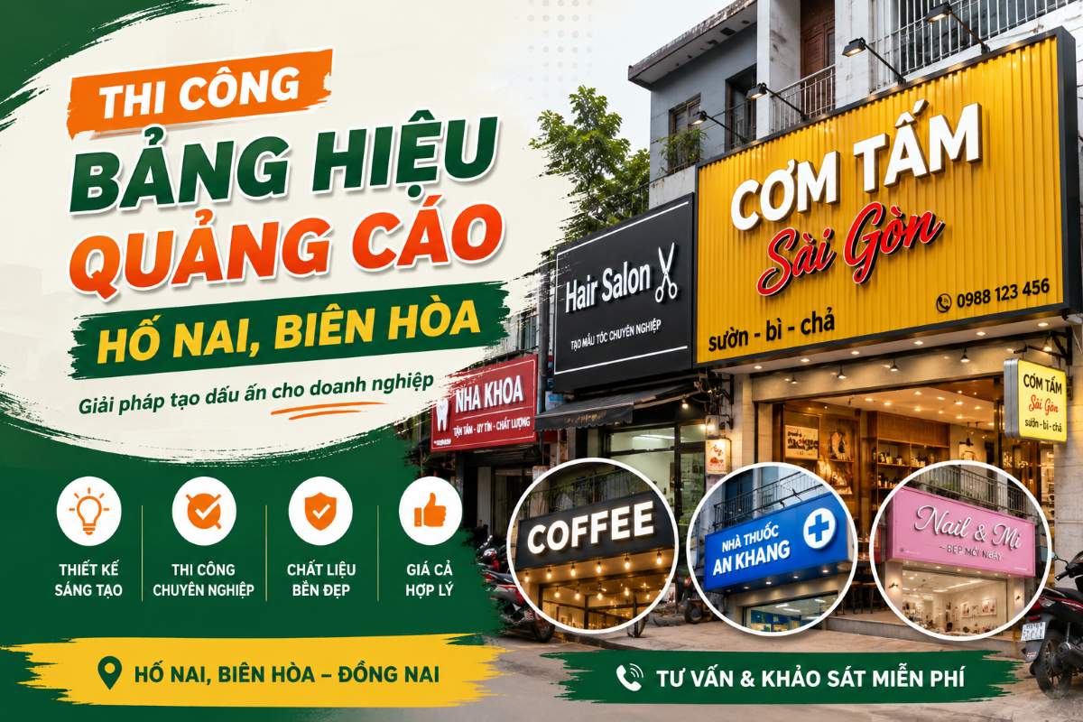 Thi Công Bảng Hiệu Quảng Cáo Hố Nai, Biên Hòa – Giải Pháp Tạo Dấu Ấn Cho Doanh Nghiệp
