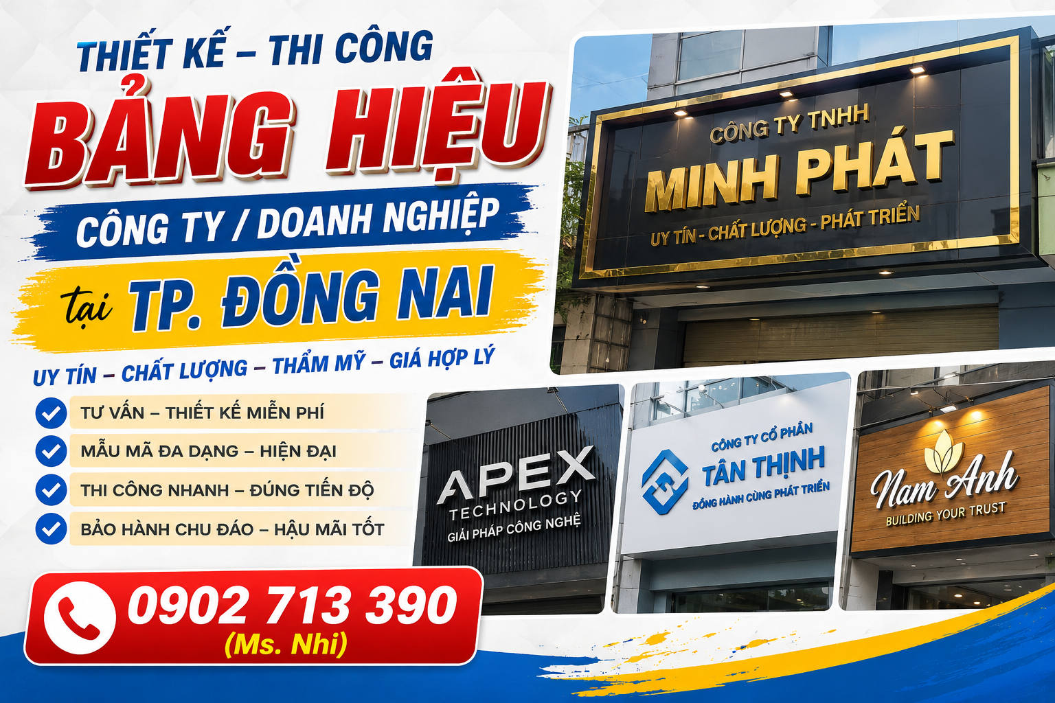 Thiết Kế Thi Công Bảng Hiệu Công Ty Tại TP. Đồng Nai | Hmedia