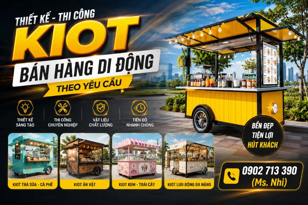 Thiết Kế Thi Công Kiot Bán Hàng Di Động Theo Yêu Cầu Biên Hòa | TP. Đồng Nai