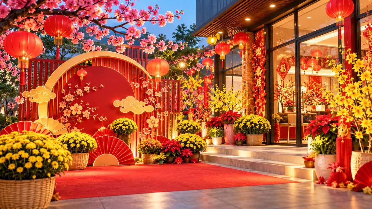 Trang Trí Năm Mới Tết Tại Biên Hòa - Đồng Nai: Giải Pháp Tạo Không Gian Xuân Ấn Tượng Cho Doanh Nghiệp, Cửa Hàng Và Gia Đình